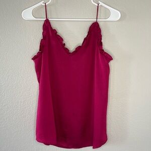 Express Fuchsia Ruffle Cami Top